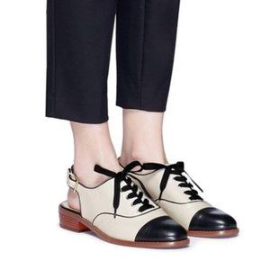 Sam Edelman Damian Slingback Flat Cream Black 9.5